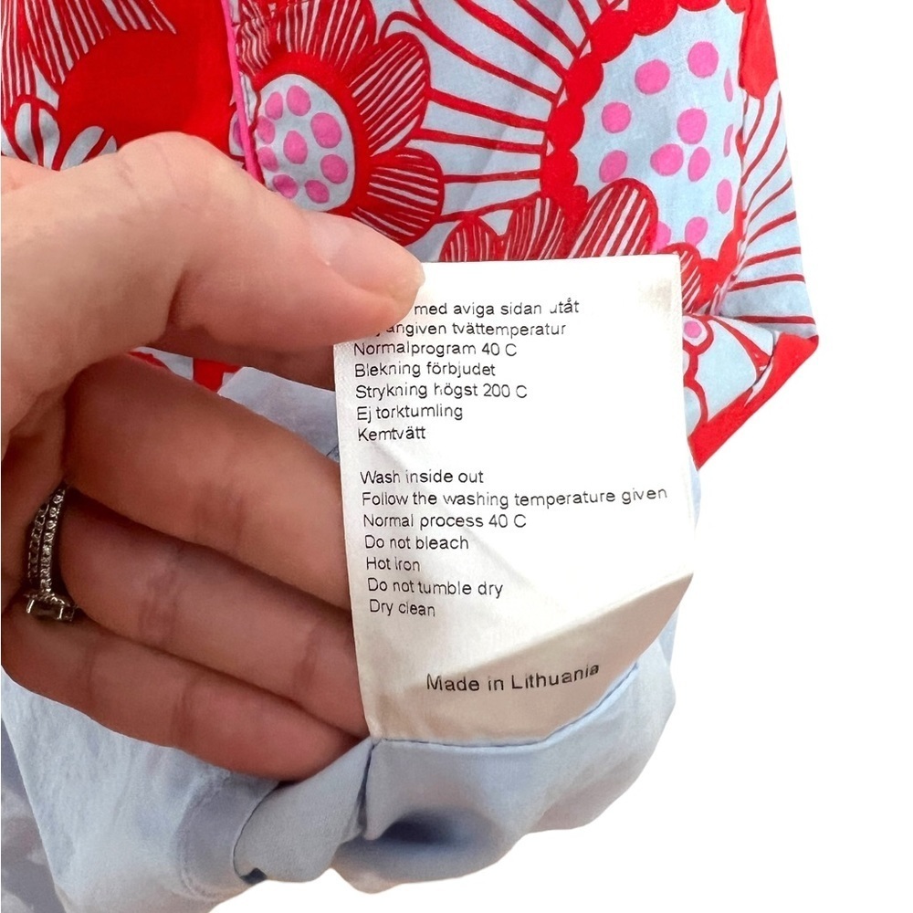 Marimekko floral knee length dress pockets - Picture 8 of 14